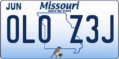 MO license plate OL0Z3J