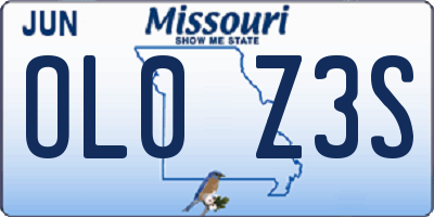 MO license plate OL0Z3S