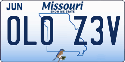 MO license plate OL0Z3V