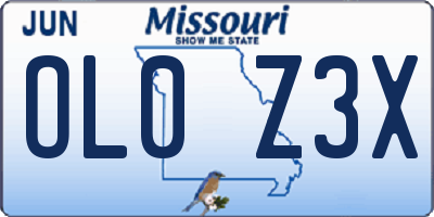 MO license plate OL0Z3X