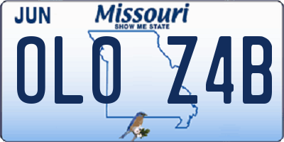MO license plate OL0Z4B