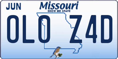 MO license plate OL0Z4D