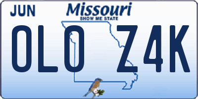 MO license plate OL0Z4K