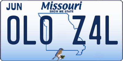 MO license plate OL0Z4L