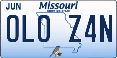 MO license plate OL0Z4N