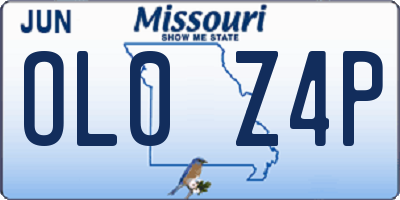 MO license plate OL0Z4P