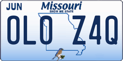 MO license plate OL0Z4Q