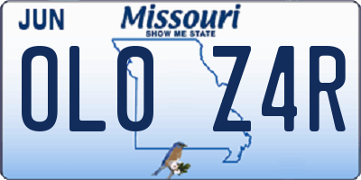 MO license plate OL0Z4R