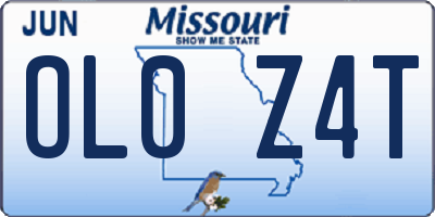 MO license plate OL0Z4T