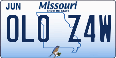 MO license plate OL0Z4W