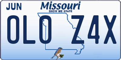 MO license plate OL0Z4X