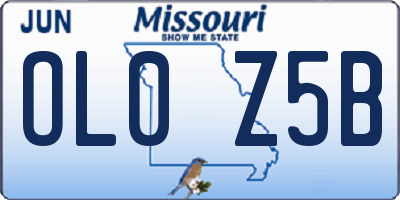 MO license plate OL0Z5B