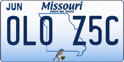MO license plate OL0Z5C