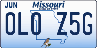 MO license plate OL0Z5G