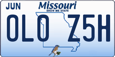 MO license plate OL0Z5H