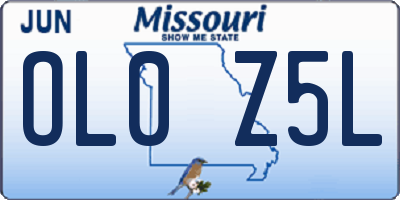 MO license plate OL0Z5L