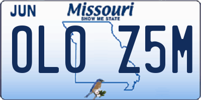 MO license plate OL0Z5M