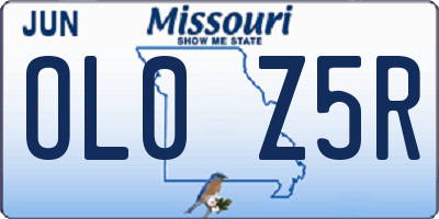 MO license plate OL0Z5R
