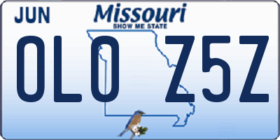 MO license plate OL0Z5Z