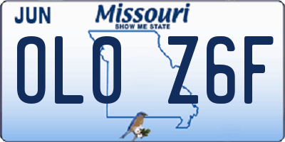 MO license plate OL0Z6F