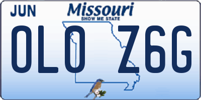 MO license plate OL0Z6G
