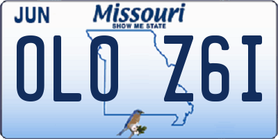 MO license plate OL0Z6I