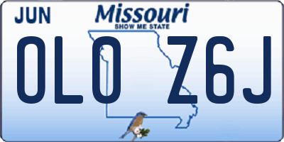 MO license plate OL0Z6J