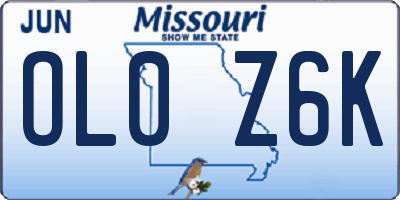 MO license plate OL0Z6K