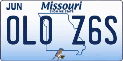 MO license plate OL0Z6S