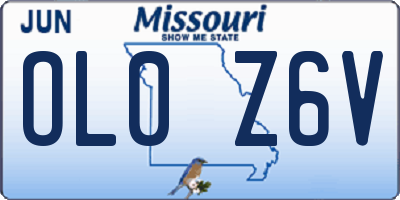 MO license plate OL0Z6V