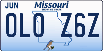 MO license plate OL0Z6Z