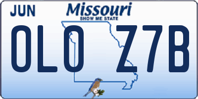 MO license plate OL0Z7B