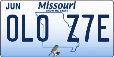 MO license plate OL0Z7E