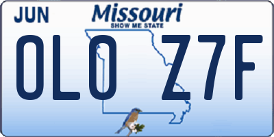 MO license plate OL0Z7F