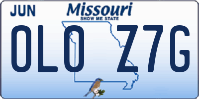 MO license plate OL0Z7G
