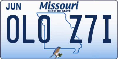 MO license plate OL0Z7I