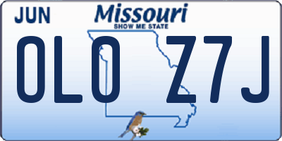 MO license plate OL0Z7J