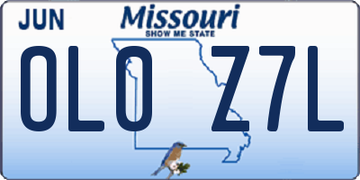 MO license plate OL0Z7L