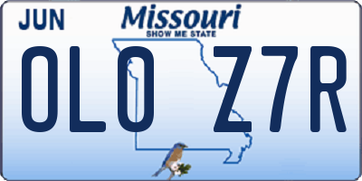 MO license plate OL0Z7R