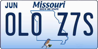 MO license plate OL0Z7S