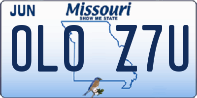 MO license plate OL0Z7U