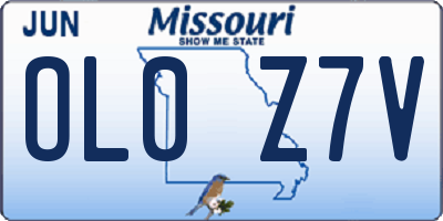 MO license plate OL0Z7V