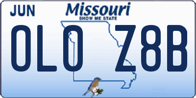 MO license plate OL0Z8B