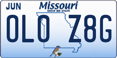 MO license plate OL0Z8G