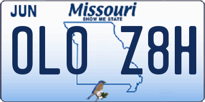 MO license plate OL0Z8H