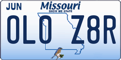 MO license plate OL0Z8R
