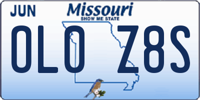 MO license plate OL0Z8S