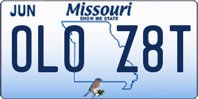 MO license plate OL0Z8T
