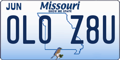 MO license plate OL0Z8U