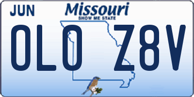 MO license plate OL0Z8V